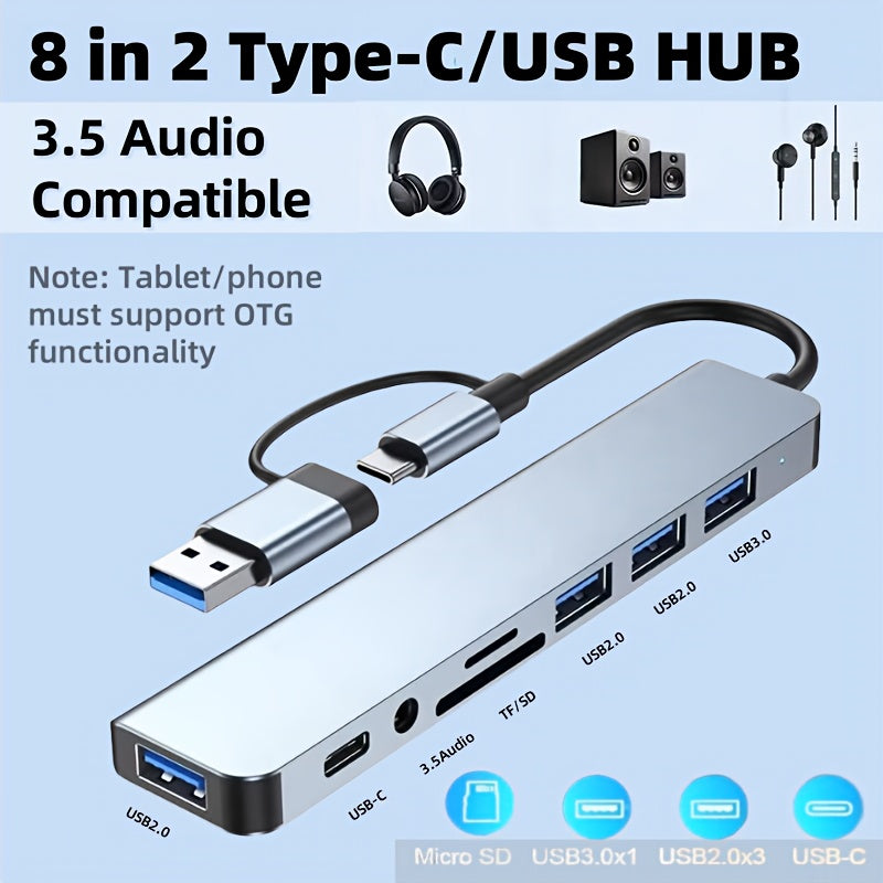 Multi-Function Hub, USB & TYPE-C Ports, featuring USB 3.0