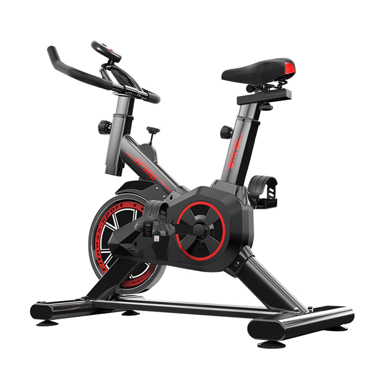 Bicicleta Bike Ergometrica Spinning Academia Fitness Profissional 120kg, Preto/Vermelho