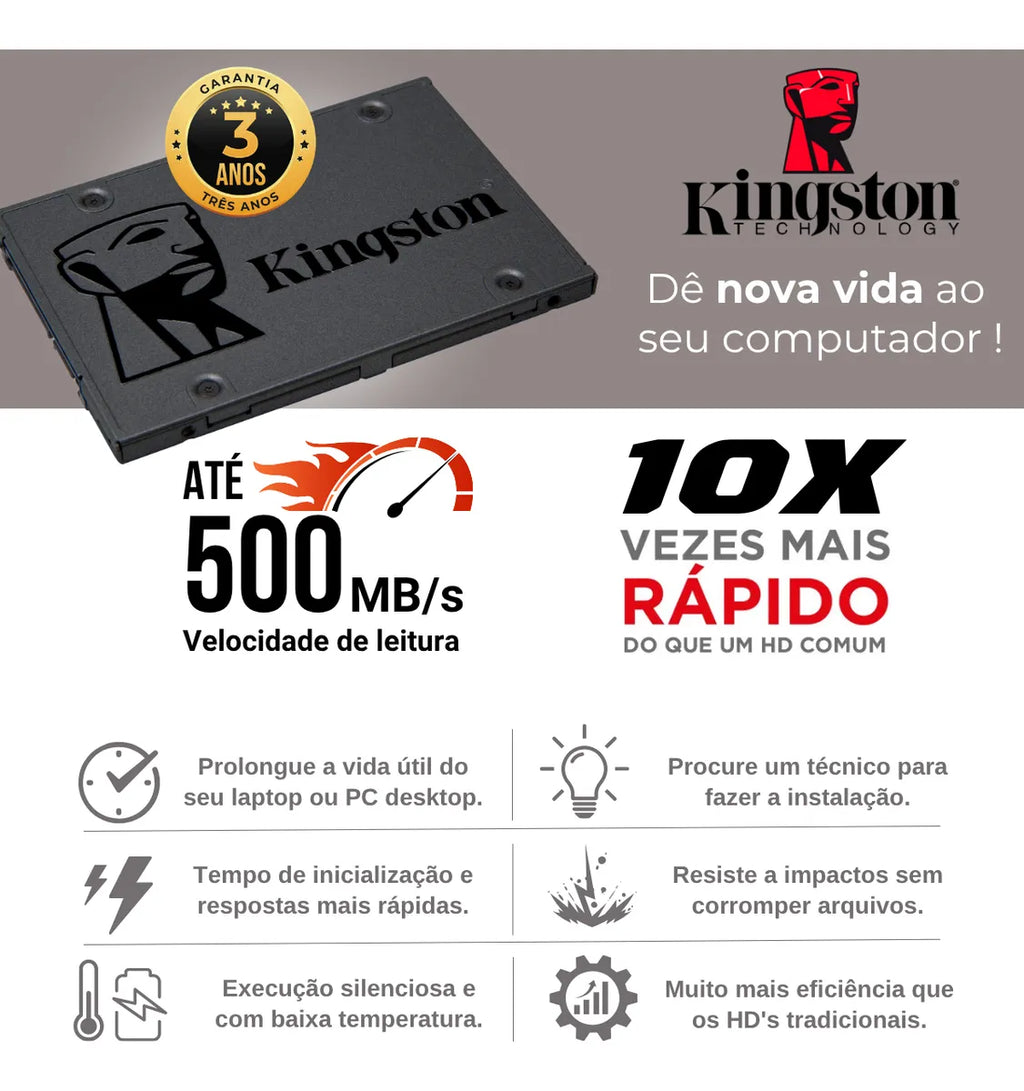 SSD Kingston Unidade interna de estado sólido 120 GB 240 GB 480 GB 2,5 polegadas SATA III HDD Disco rígido HD Notebook PC 960 GB 500 GB 1 TB gb