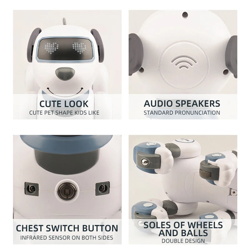 Engraçado rc robô eletrônico cão dublê comando de voz programável touch-sense música música robô cão para brinquedos das crianças