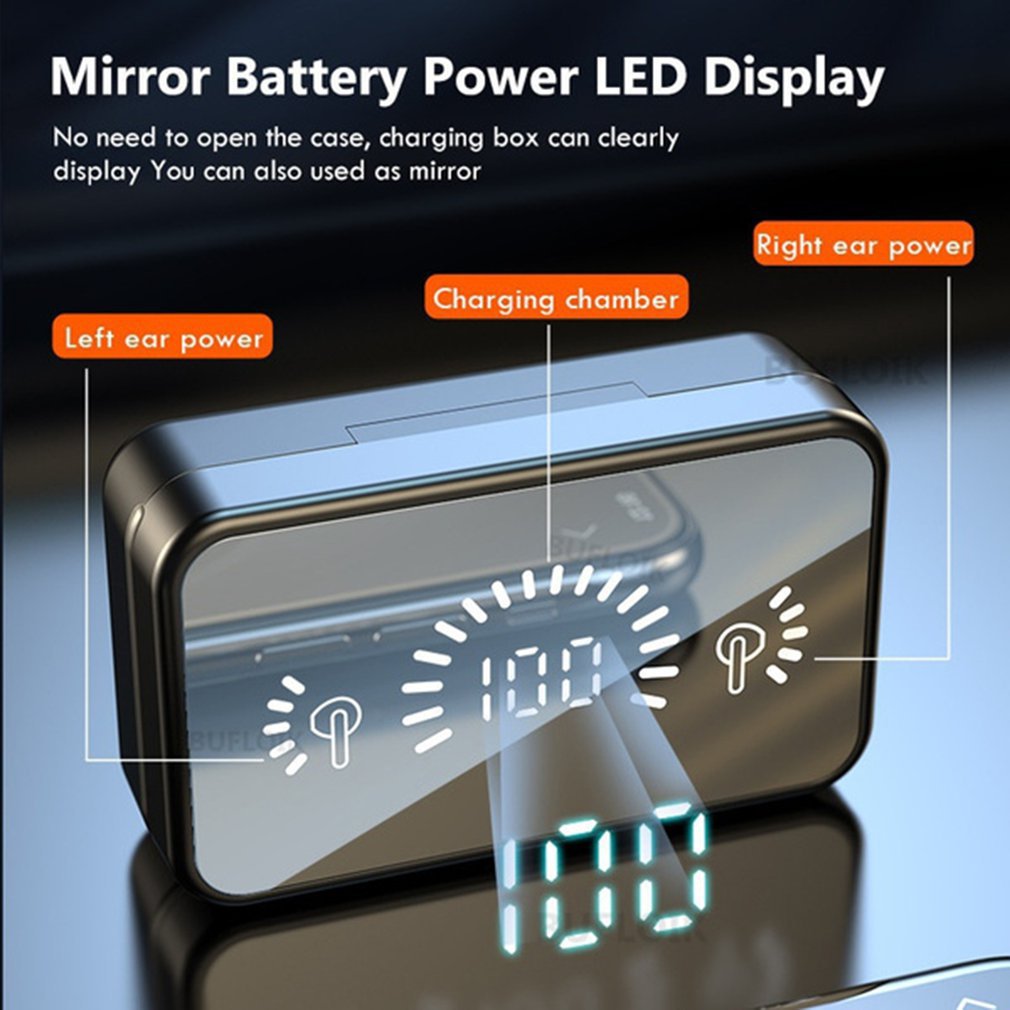 2023 New S20 Tws Private Model New Wireless Bluetooth 5.0 Digital Display Mirror Binaural Sports Bluetooth Headset