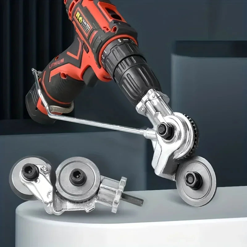 Tesoura Adaptadora para Furadeira Elétrica – Corte Chapas de Aço Inoxidável, Alumínio e Ferro Sem Esforço com Este Acessório de Corte