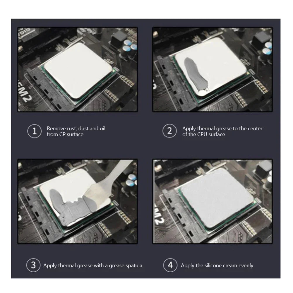 HY510 Desktop Computer CPU Thermal Grease Compound Paste Heat Conductive Silicone Paste for Cooling Heat Sink with Scraper
