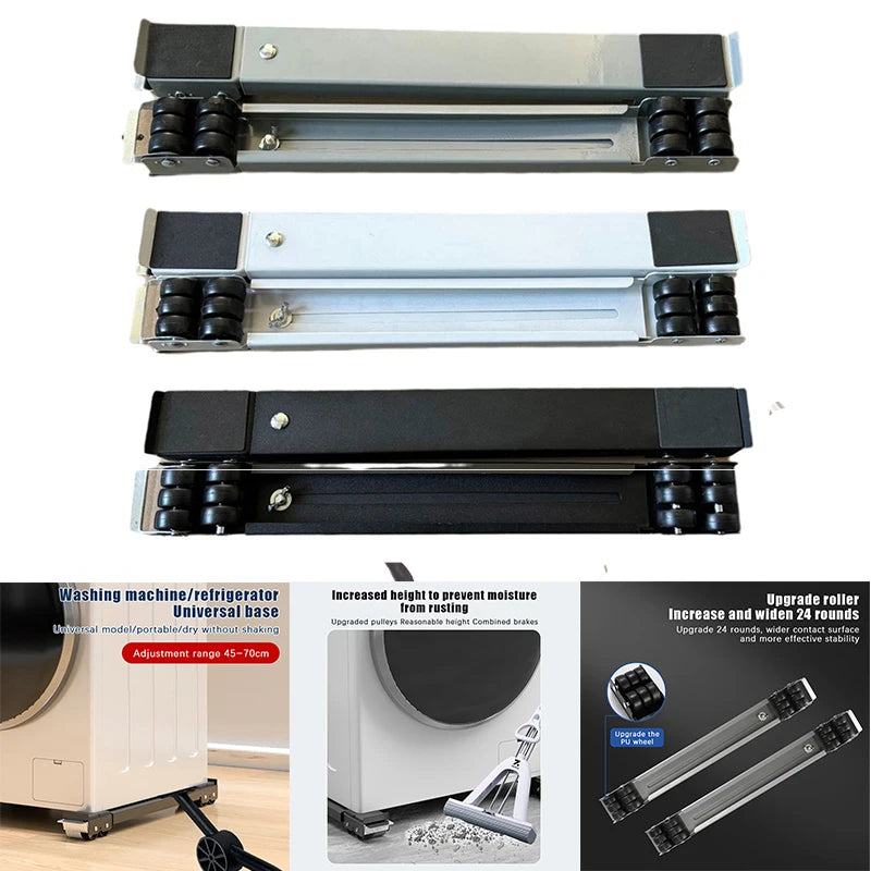 Roletes de Alta Resistência para Eletrodomésticos, Base Móvel para Máquina de Lavar com Capacidade de 300KG, Dupla Fileira com 24 Rodas
