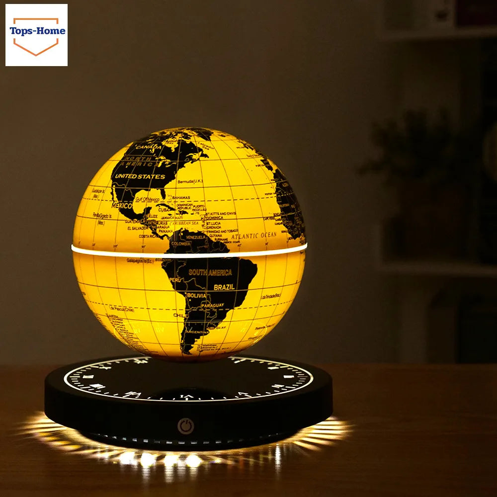 Globo de Levitação Magnética, Luz Noturna LED 3D Luminescente com Rotação Automática, Decoração de Mesa para Escritório, Presente Criativo