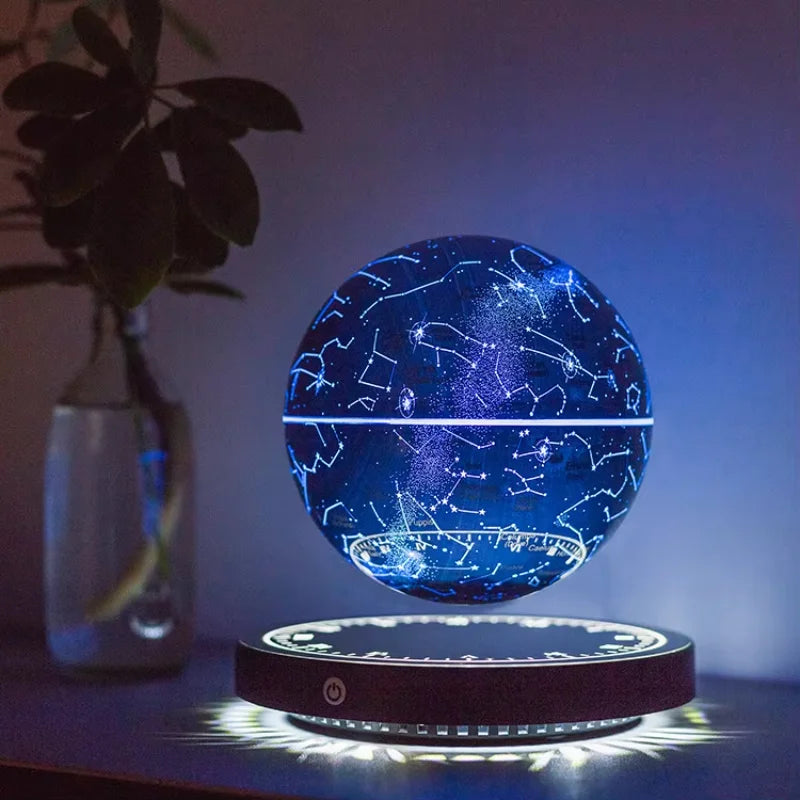Globo Terrestre Flutuante com LED, Rotativo, Luz de Mesa com Signos do Zodíaco, Presente Criativo de Natal