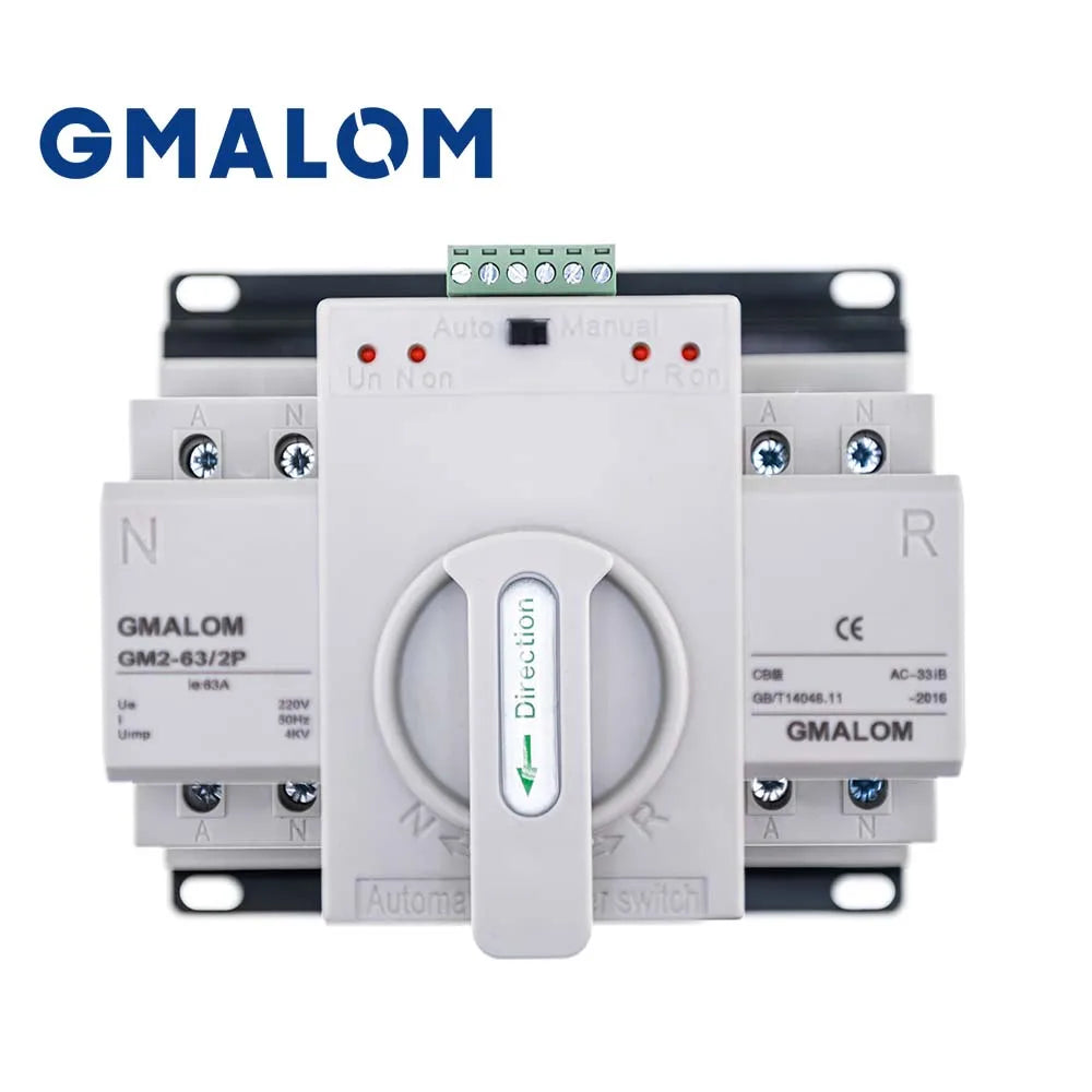 Chave de transferência automática de energia dupla ats (cb) 2p/4p 63a ac230v 50/60hz mcb disjuntores de comutação automática/manual