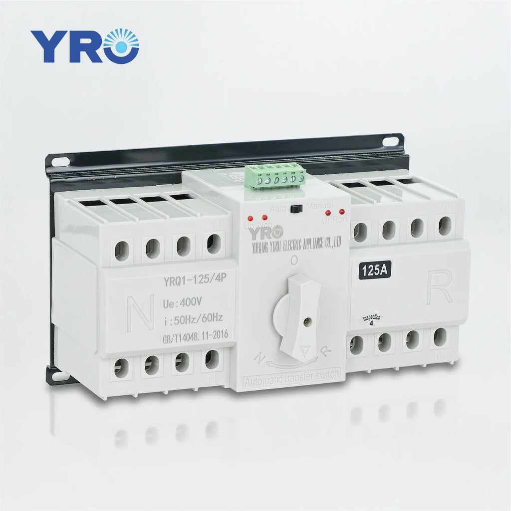 Chave de Transferência Automática de Dupla Alimentação (Dual Power Automatic Transfer Switch) AC ATS 2P / 4P 230V / 400V 125A Classe CB – Modelo YRQ2CB-125