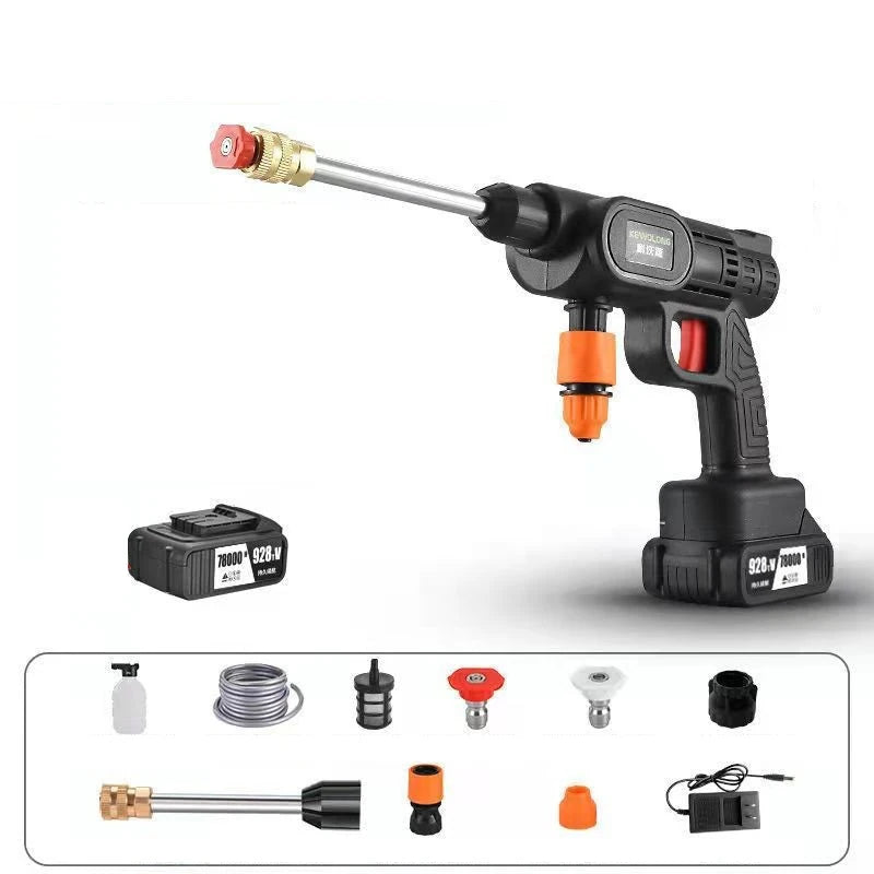 Lavadora de Alta Pressão Sem Fio para Uso Geral – Ferramenta Portátil com Bateria Recarregável de Lítio, Ideal para Carros, Motos e Jardim.