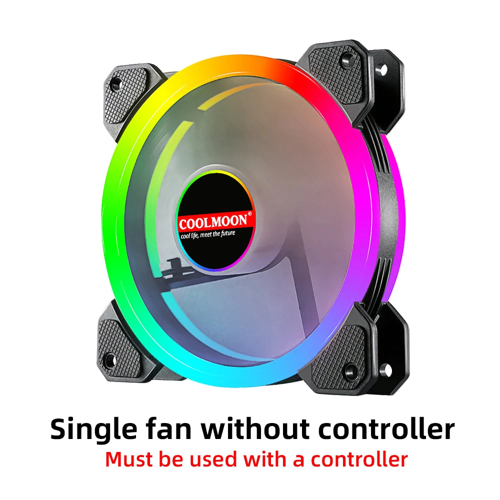 RGB Series Case Fan, Wireless RGB LED 120mm Fan,Quiet Edition High Airflow Adjustable Color LED Case Fan For PC Cases,RGB123-3
