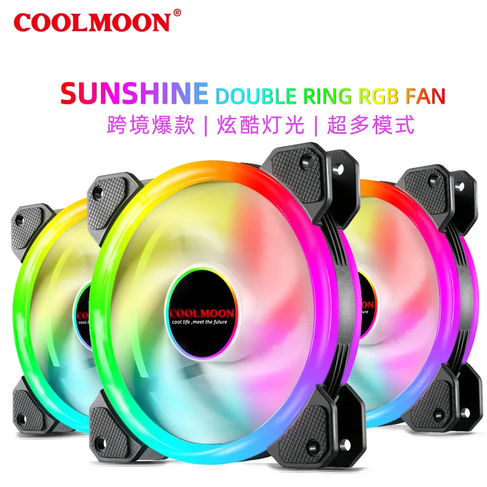 RGB Series Case Fan, Wireless RGB LED 120mm Fan,Quiet Edition High Airflow Adjustable Color LED Case Fan For PC Cases,RGB123-3