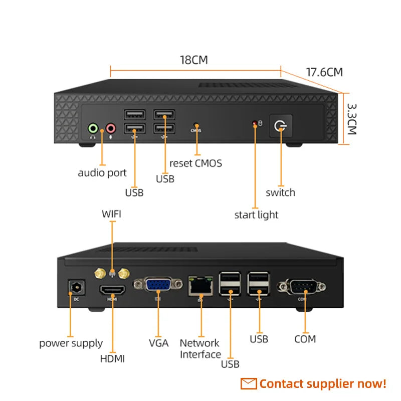 MIne PC TexHoo Wholesale Intel Core I3 i5 i7 HM65 Linux Win7 Win10 WIFI Blue-tooth Mini Personal Office Business Mini Pc with FAN