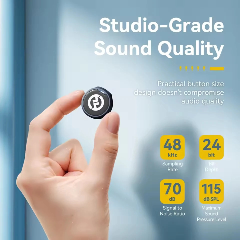 Microfone de Lapela Sem Fio Hollyland Lark M2 para Android/iPhone e Câmera, com Cancelamento de Ruído para Gravação de Vídeos e Transmissões ao Vivo