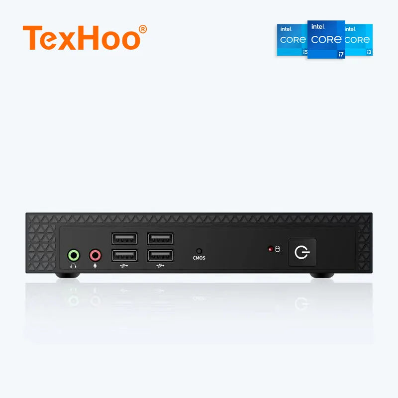 MIne PC TexHoo Wholesale Intel Core I3 i5 i7 HM65 Linux Win7 Win10 WIFI Blue-tooth Mini Personal Office Business Mini Pc with FAN
