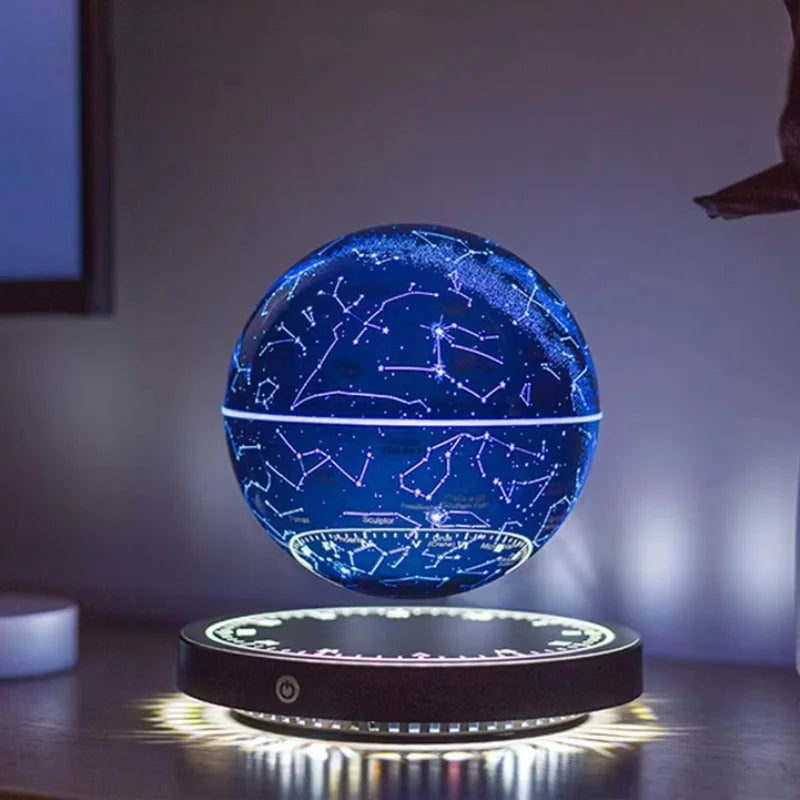 Globo Terrestre Flutuante com LED, Rotativo, Luz de Mesa com Signos do Zodíaco, Presente Criativo de Natal