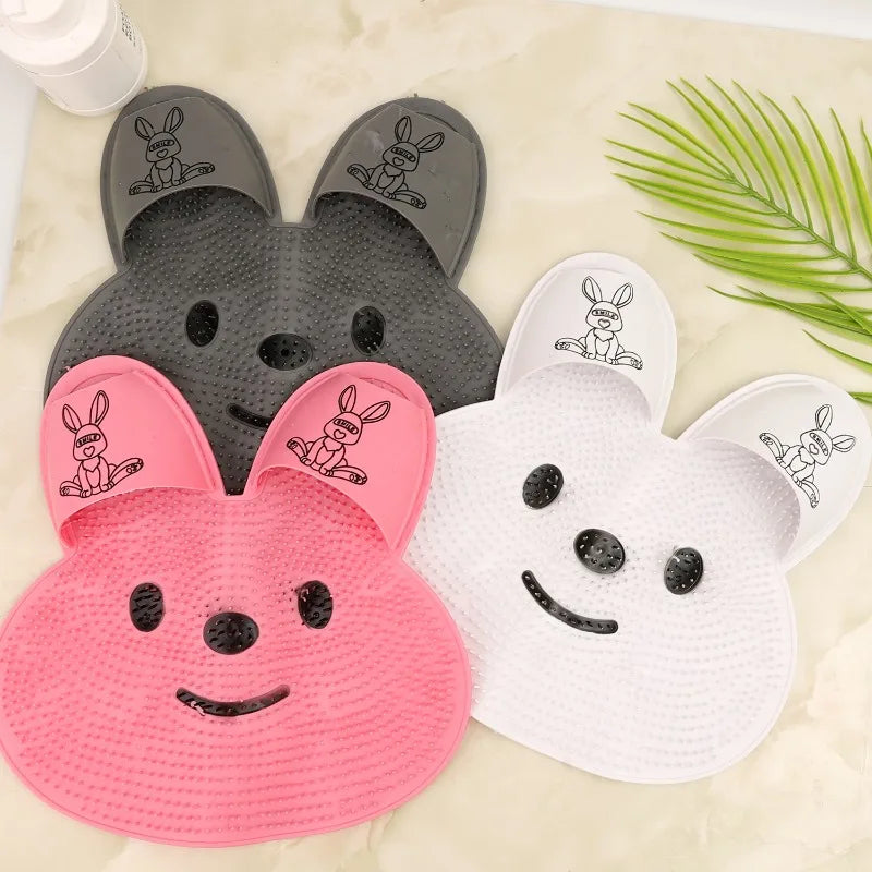 Tapete de Banho Antiderrapante para Esfregar os Pés, Escova de Silicone para Costas com Ventosa, Escova Esfoliante Portátil para Massagem nos Pés, Almofada para Banho em Casa.