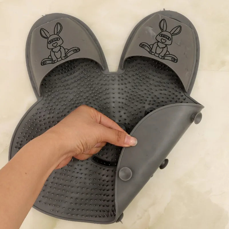 Tapete de Banho Antiderrapante para Esfregar os Pés, Escova de Silicone para Costas com Ventosa, Escova Esfoliante Portátil para Massagem nos Pés, Almofada para Banho em Casa.