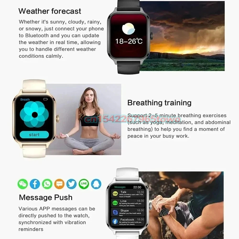 Relógio Inteligente para Android e iOS – Tela HD de 1,83”, Chamadas por Bluetooth, Alerta de Mensagens, Controle de Música, Modo Esporte – Smartwatch Masculino e Feminino – Presente Ideal