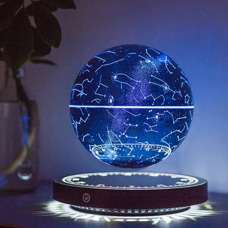 Globo Terrestre Flutuante com LED, Rotativo, Luz de Mesa com Signos do Zodíaco, Presente Criativo de Natal
