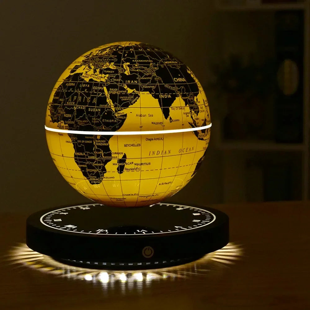 Globo de Levitação Magnética, Luz Noturna LED 3D Luminescente com Rotação Automática, Decoração de Mesa para Escritório, Presente Criativo