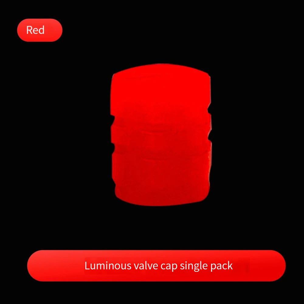 Tampas de Válvula Luminosas — 1/4 Tampas Fluorescentes para Pneu de Carro Brilham no escuro, ideais para carro, moto ou bicicleta. Tampas decorativas para rodas e cubos de pneu.
