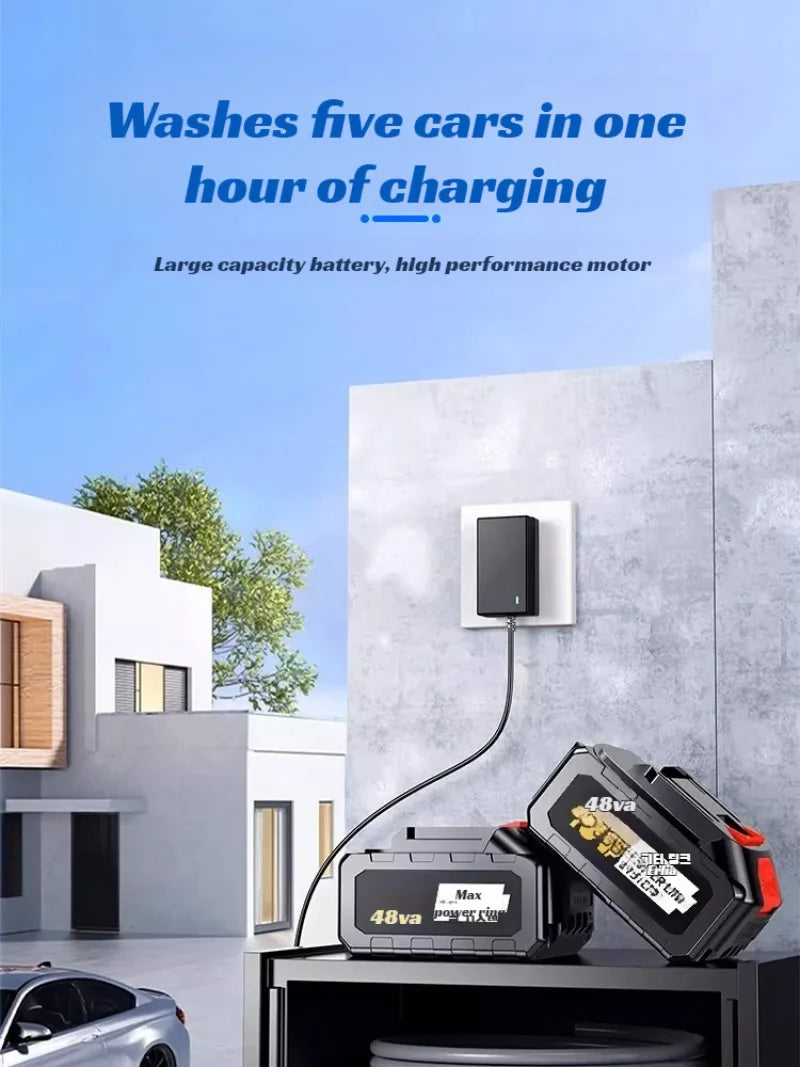 Lavadora de Alta Pressão Sem Fio para Uso Geral – Ferramenta Portátil com Bateria Recarregável de Lítio, Ideal para Carros, Motos e Jardim.