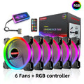 RGB Series Case Fan, Wireless RGB LED 120mm Fan,Quiet Edition High Airflow Adjustable Color LED Case Fan For PC Cases,RGB123-3