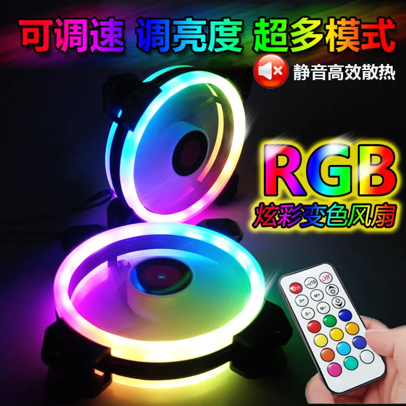 RGB Series Case Fan, Wireless RGB LED 120mm Fan,Quiet Edition High Airflow Adjustable Color LED Case Fan For PC Cases,RGB123-3