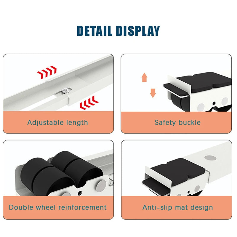 Roletes de Alta Resistência para Eletrodomésticos, Base Móvel para Máquina de Lavar com Capacidade de 300KG, Dupla Fileira com 24 Rodas