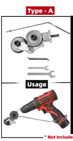 Tesoura Adaptadora para Furadeira Elétrica – Corte Chapas de Aço Inoxidável, Alumínio e Ferro Sem Esforço com Este Acessório de Corte