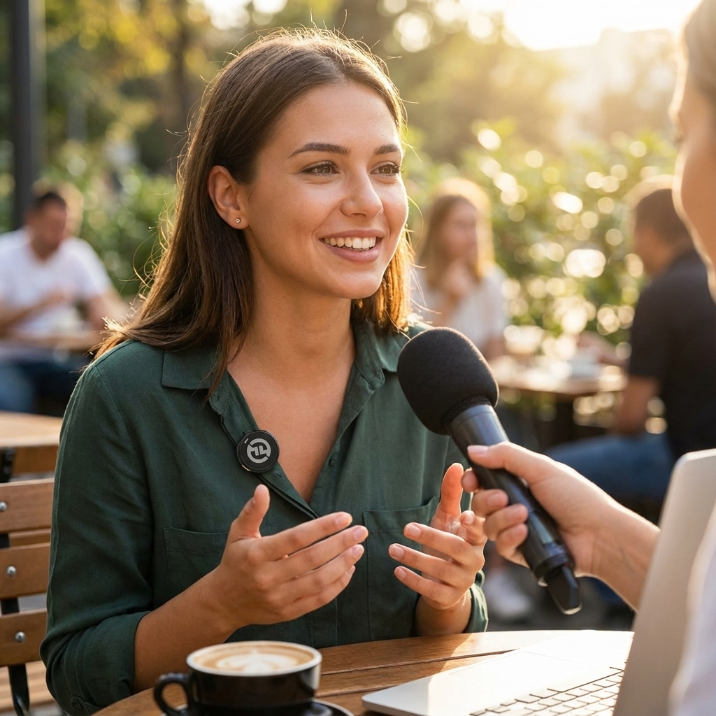 Microfone de Lapela Sem Fio Hollyland Lark M2 para Android/iPhone e Câmera, com Cancelamento de Ruído para Gravação de Vídeos e Transmissões ao Vivo