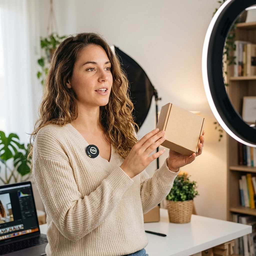 Microfone de Lapela Sem Fio Hollyland Lark M2 para Android/iPhone e Câmera, com Cancelamento de Ruído para Gravação de Vídeos e Transmissões ao Vivo