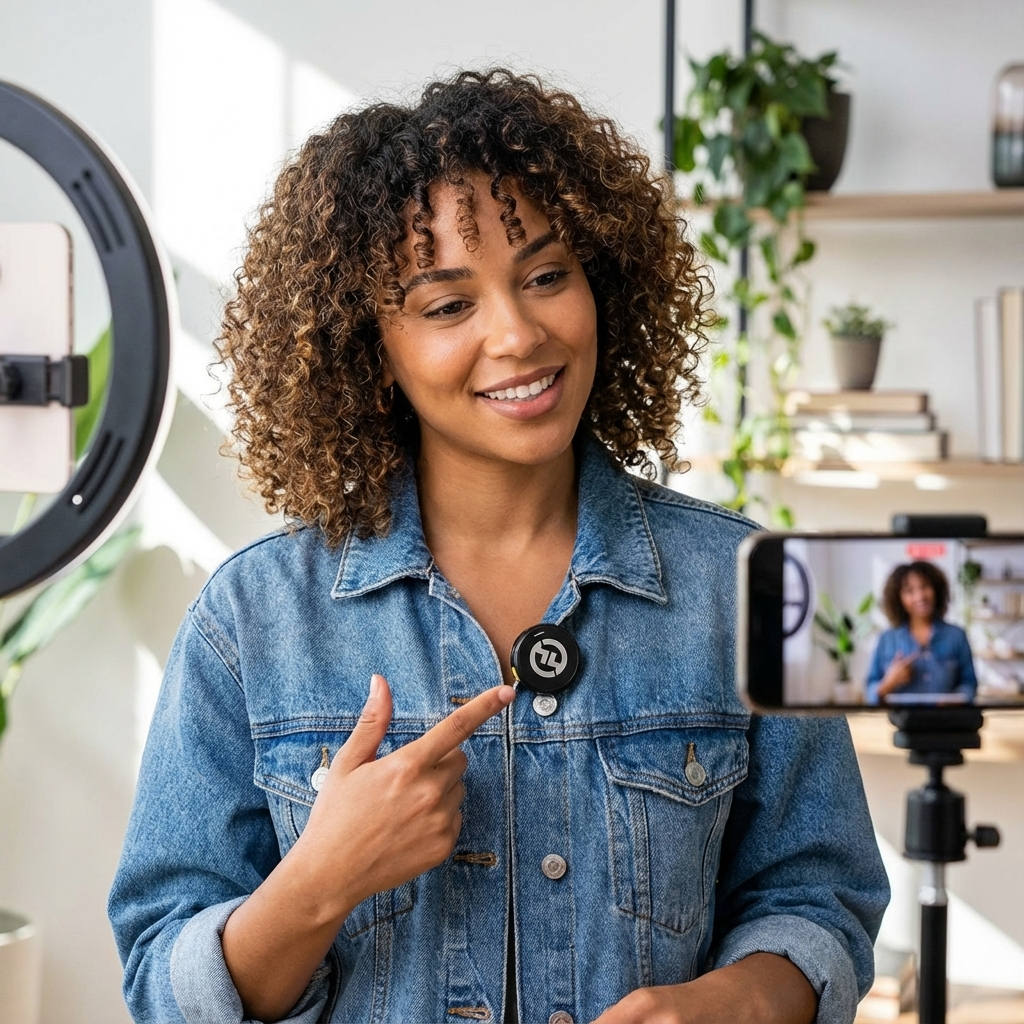 Microfone de Lapela Sem Fio Hollyland Lark M2 para Android/iPhone e Câmera, com Cancelamento de Ruído para Gravação de Vídeos e Transmissões ao Vivo