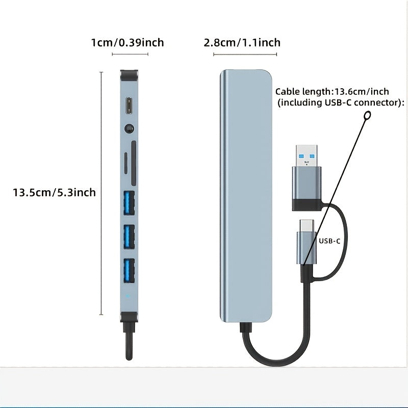 Multi-Function Hub, USB & TYPE-C Ports, featuring USB 3.0